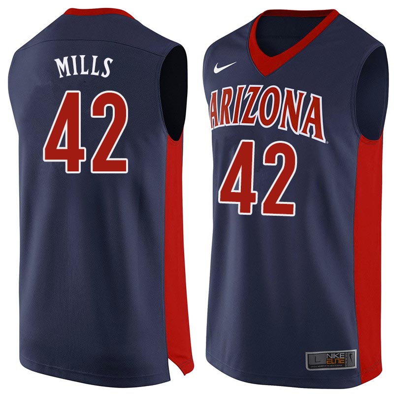 Men Arizona Wildcats #42 Chris Mills College Basketball Jerseys Sale-Navy